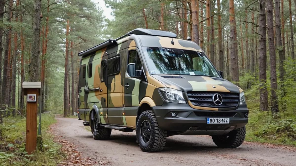 Mercedes sprinter 4x4 en forêt